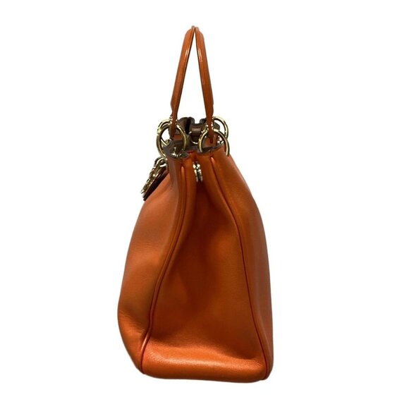 Auth DIOR/ChristianDior Diorissimo Orange Leather Tote Bag - Picture 5 of 15